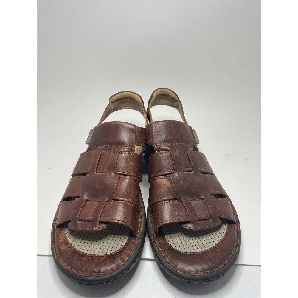 Born Men Sandals 11M Brown Leather Fisherman Slingback Granola Gorpcore Boho